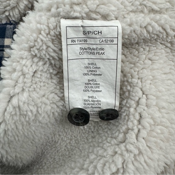 Quicksilver blue plaid button up jacket with sherpa liner - Picture 7 of 7